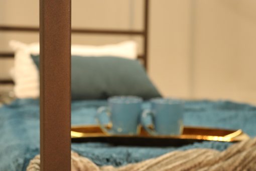 Close-up of bronze finish on steel canopy bed frame | Myspace Canopy Bed Manufactuters